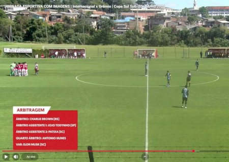 Transmissão comete gafe e anuncia Jojo Todynho e Elon Musk em arbitragem de Gre-Nal sub-20