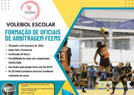 Federação Escolar abre inscrições para formação em arbitragem de futsal e voleibol