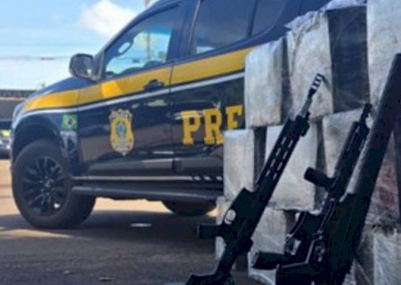 Homem é preso com carro carregado de maconha, fuzis e quase 700 munições na BR-163 em MS