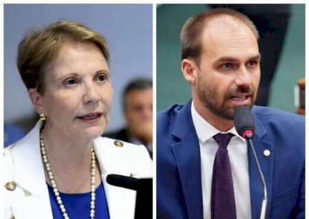 Fora da lista de Tereza, Eduardo Bolsonaro ataca senadora