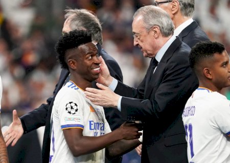 Florentino blinda permanência de Vini Jr. no Real Madrid: “Deixem Vinícius comigo'