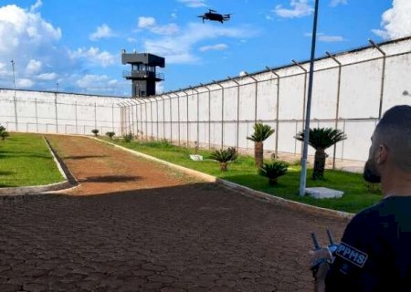Drones entram na rotina de pres&iacute;dio para ca&ccedil;ar celulares e drogas em Dourados