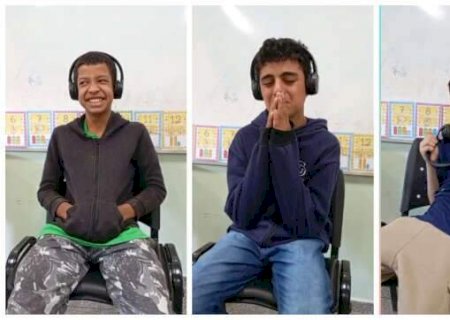 Voz da m&atilde;e faz aluno autista sorrir, chorar e at&eacute; beijar o fone de ouvido
