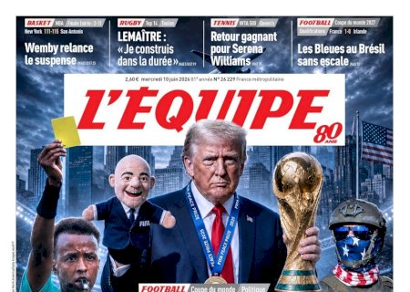Infantino vira marionete de Trump em capa de jornal francês, que critica Copa nos Estados Unidos