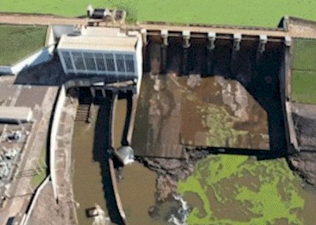 Usina faz novo vertimento para conter plantas que sufocam o Rio Pardo