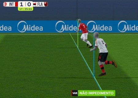 Mesma linha: gol do Inter sobre o Flamengo é validado pelo semiautomático