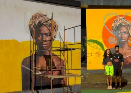 Mural de Dandara dos Palmares transforma parede da Esplanada