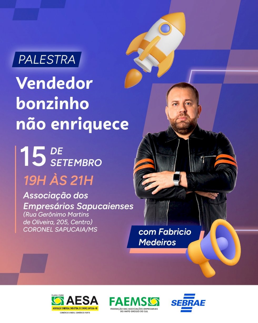 Palestra em Coronel Sapucaia vai mostrar estratégias para vender mais e negociar melhor