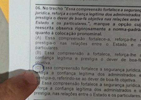C&acirc;mara cobra explica&ccedil;&otilde;es sobre letras apagadas em prova de concurso de Jardim