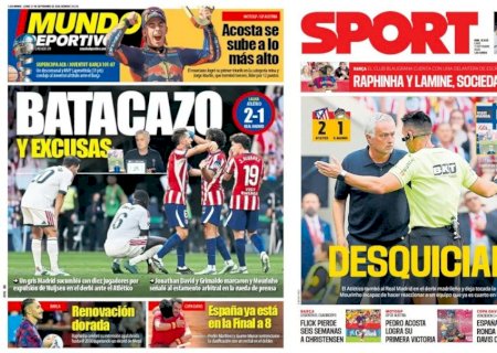 Mourinho monopoliza destaques da imprensa espanhola após derrota: "Desequilibrado"